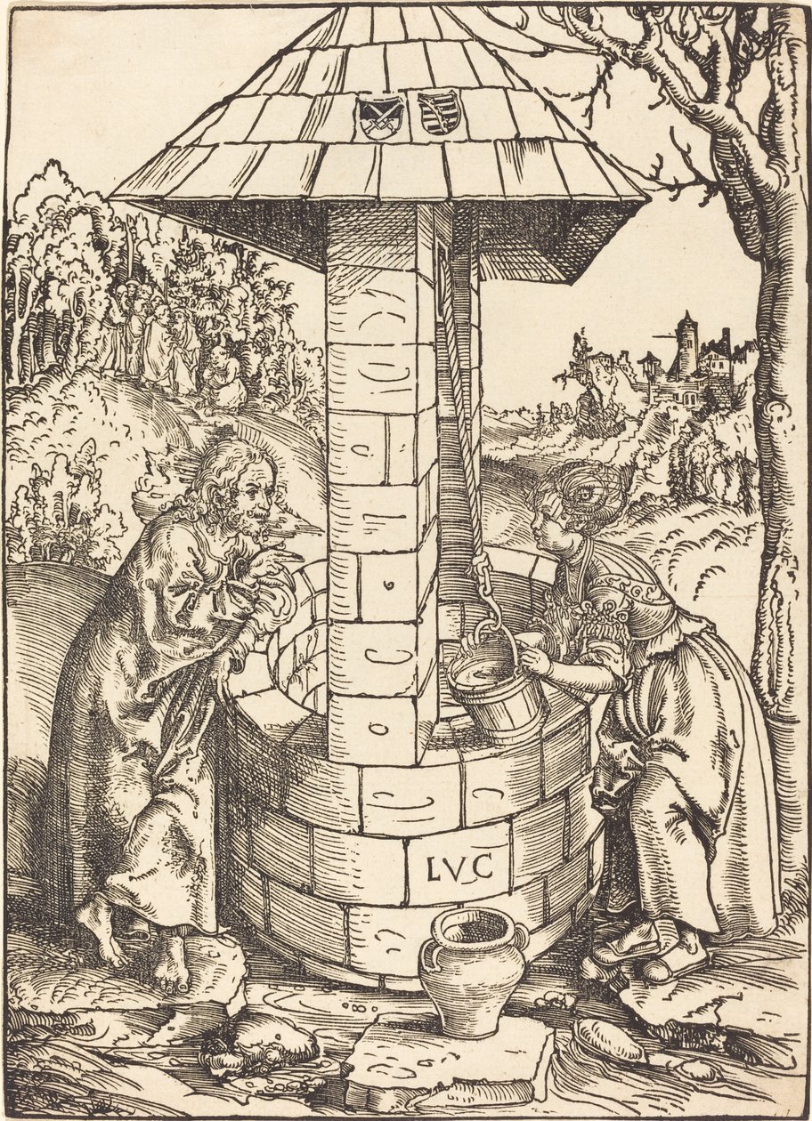 Kristus og kvinnen i Samaria av Lucas Cranach the Elder