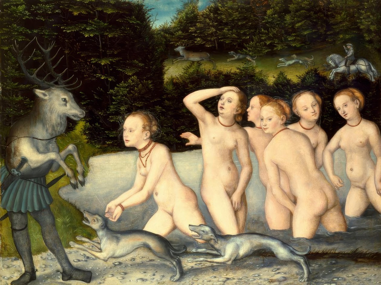 Diana og Actaeon av Lucas Cranach the Elder
