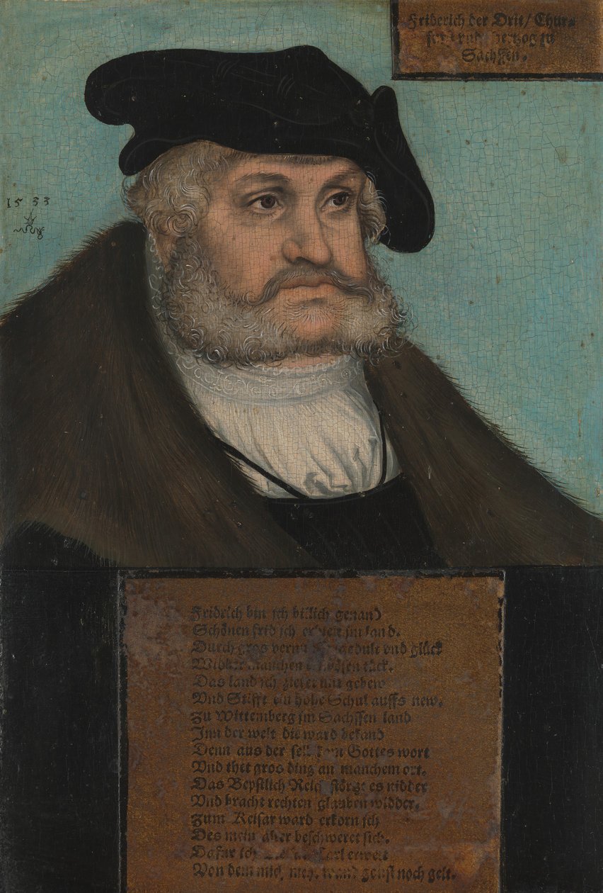 Friedrich III 1463-1525, den vise, kurfyrst av Sachsen, 1533. av Lucas Cranach the Elder