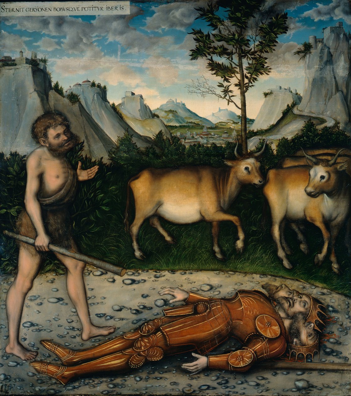 Hercules and the Cattle of Geryones fra The Labours of Hercules av Lucas Cranach the Elder