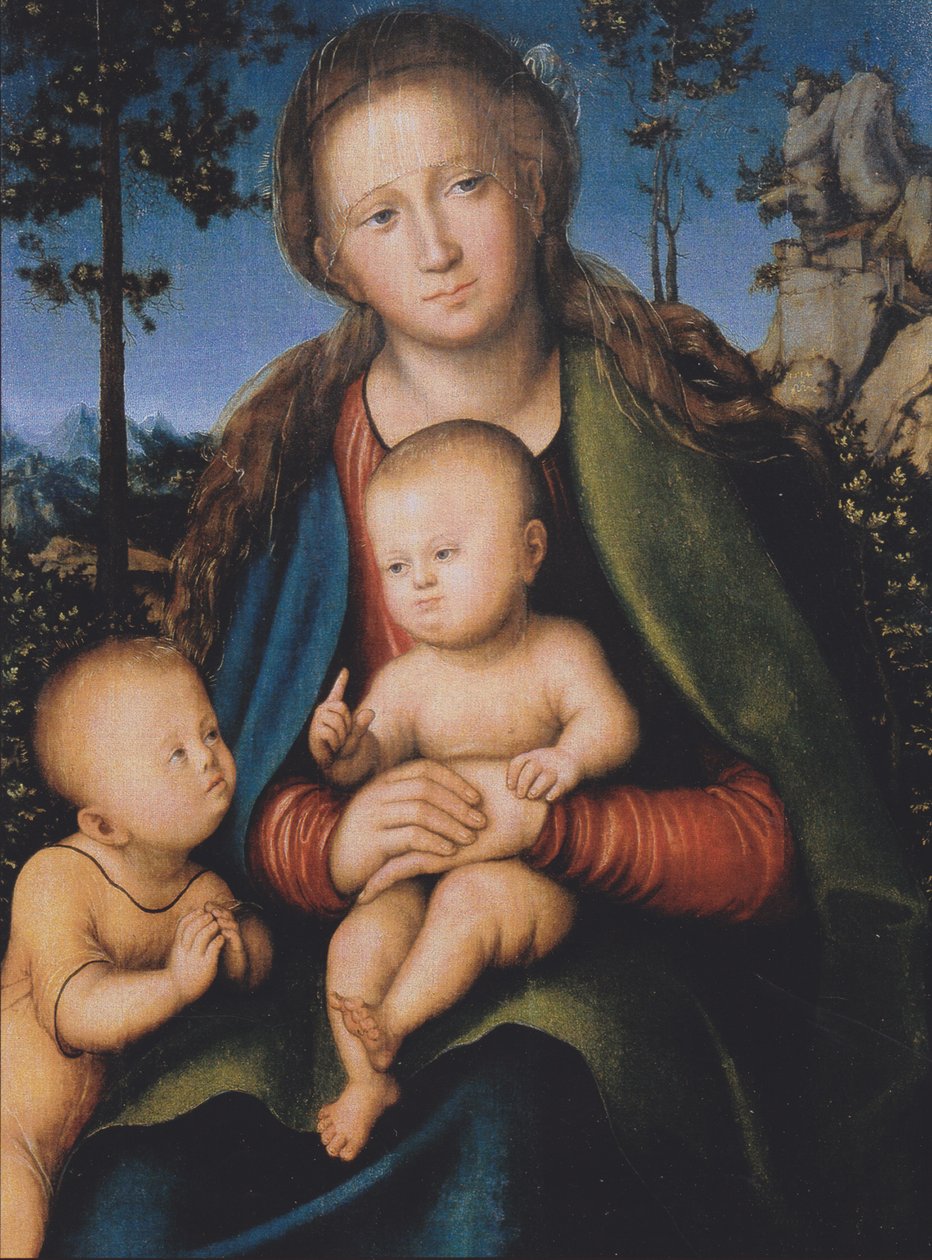 Madonna med barn og San Giovannino av Lucas Cranach the Elder