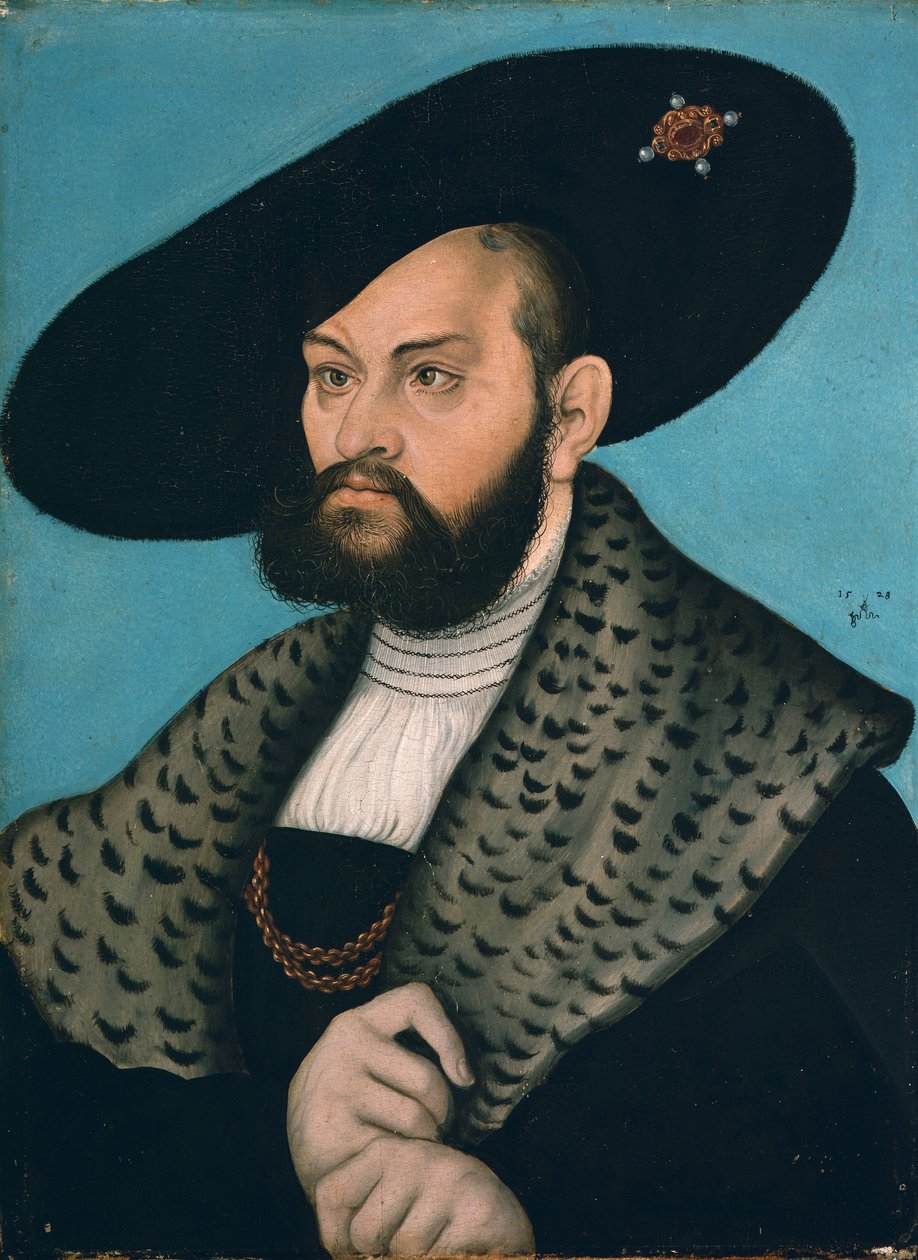 Portrett av markgreve Abrecht av Brandenburg-Ansbach, hertug av Preussen av Lucas Cranach the Elder