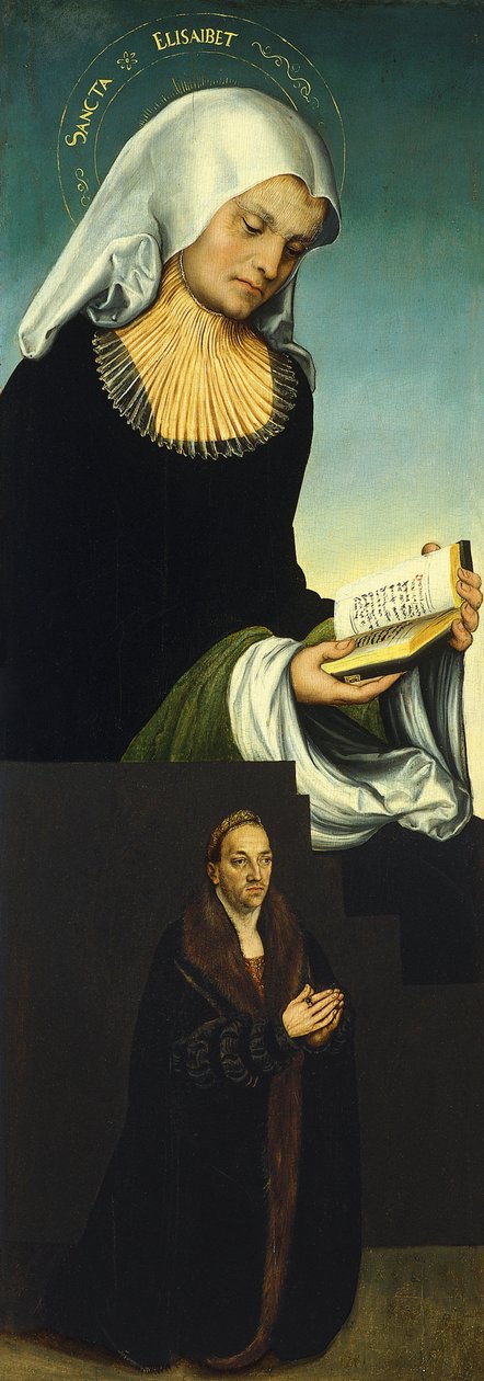 Saint Elizabeth med hertug George av Sachsen som giver, ca 1514 av Lucas Cranach the Elder