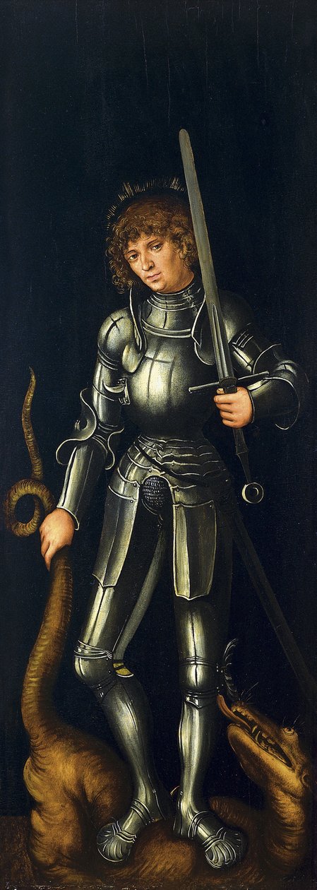 Saint George [motsatt, høyre fløy] av Lucas Cranach the Elder