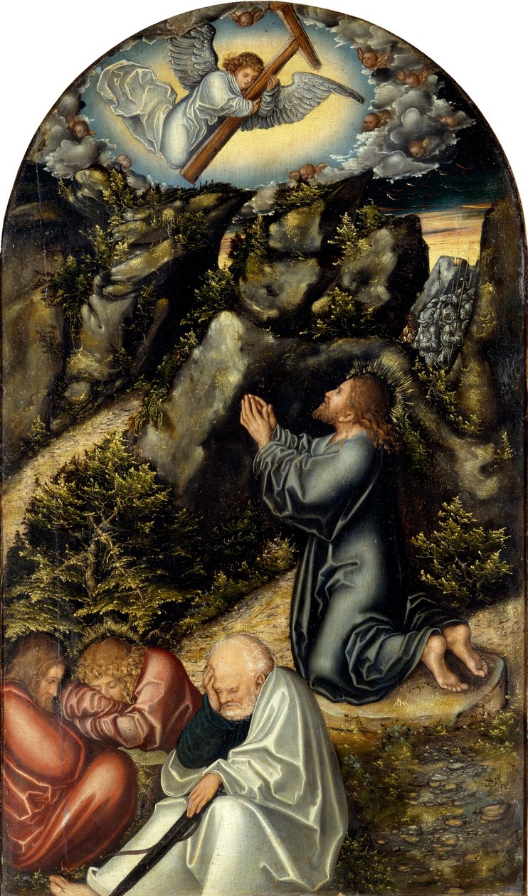 Kvalen i hagen, ca. 1520 av Lucas Cranach the Elder