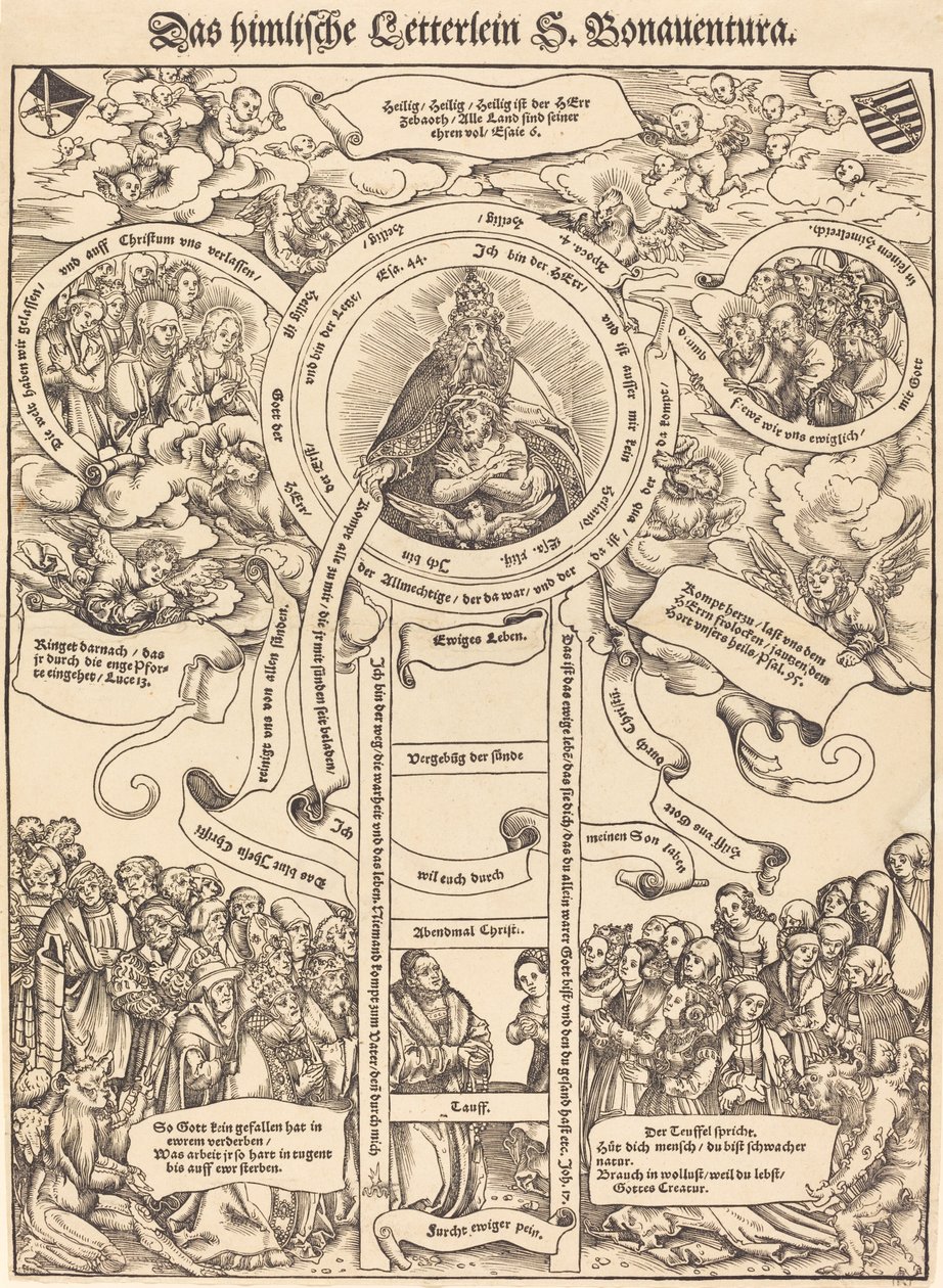 Den himmelske stigen til Saint Bonaventura av Lucas Cranach the Elder