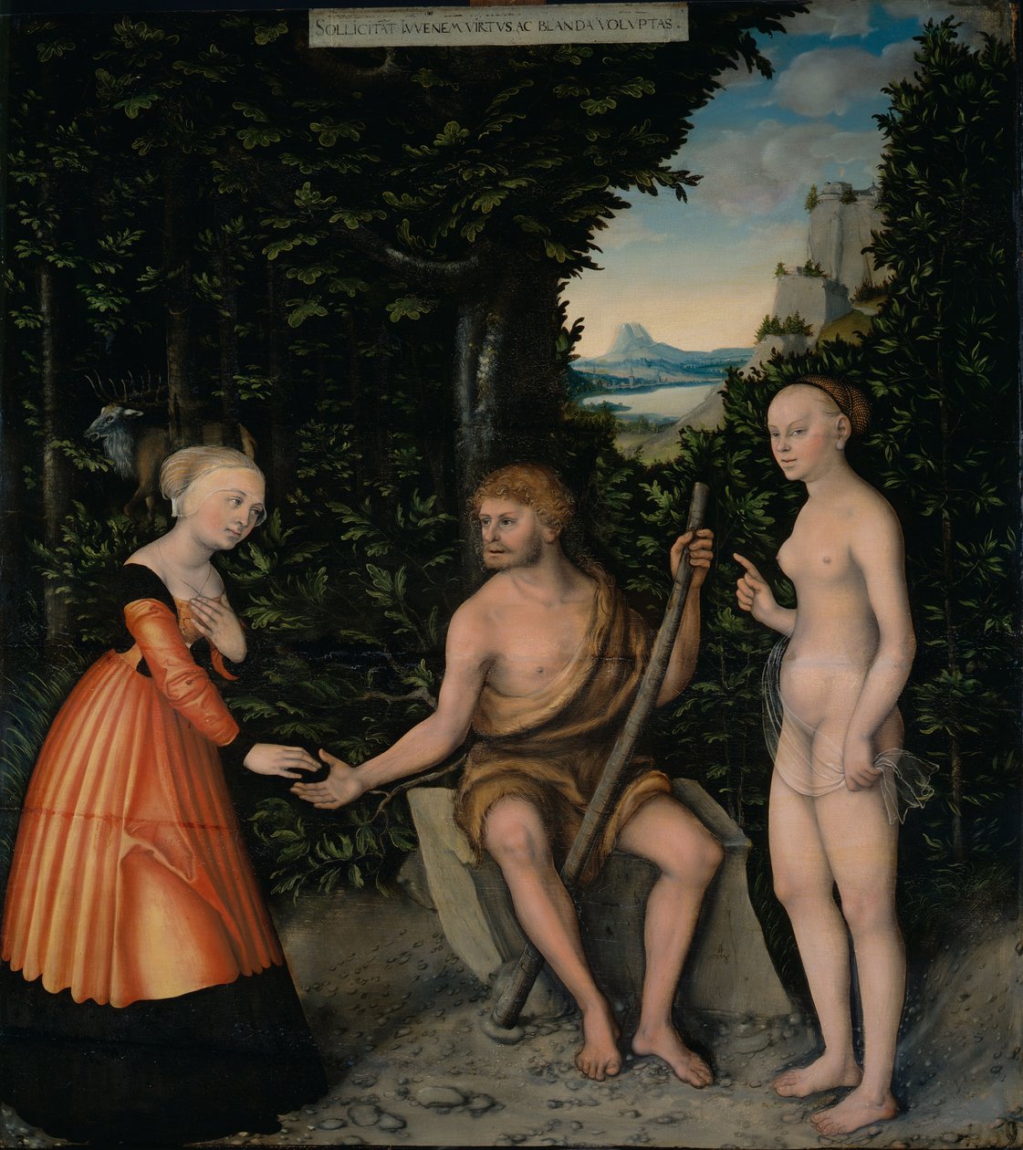Valget av Herakles fra Herkules arbeid av Lucas Cranach the Elder