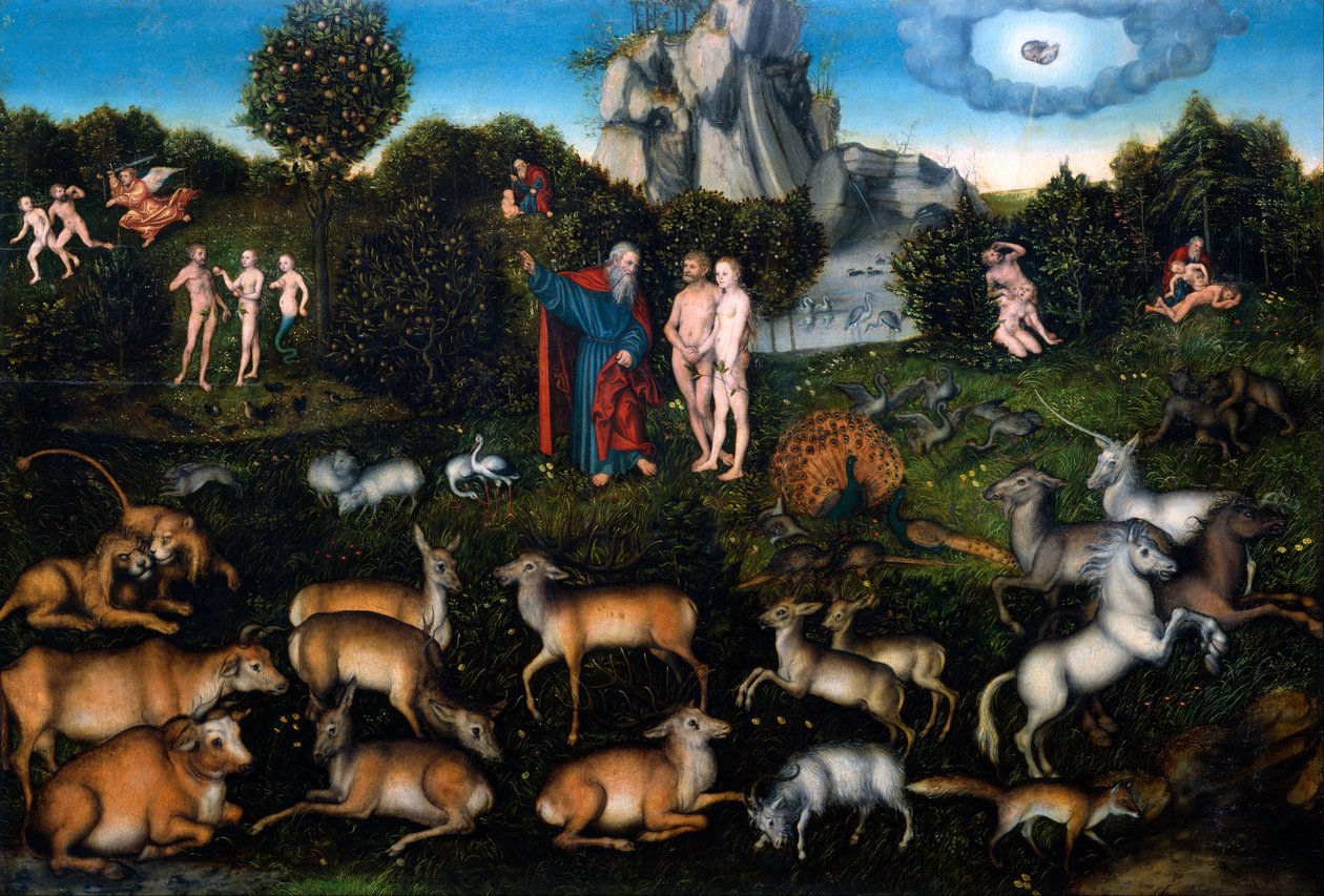 Edens hage, 1530 av Lucas Cranach the Elder