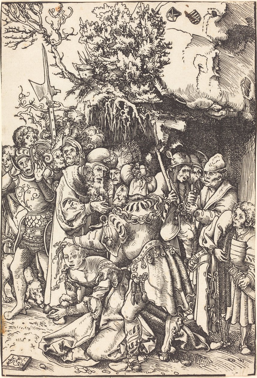Sankt Barbaras martyrium av Lucas Cranach the Elder