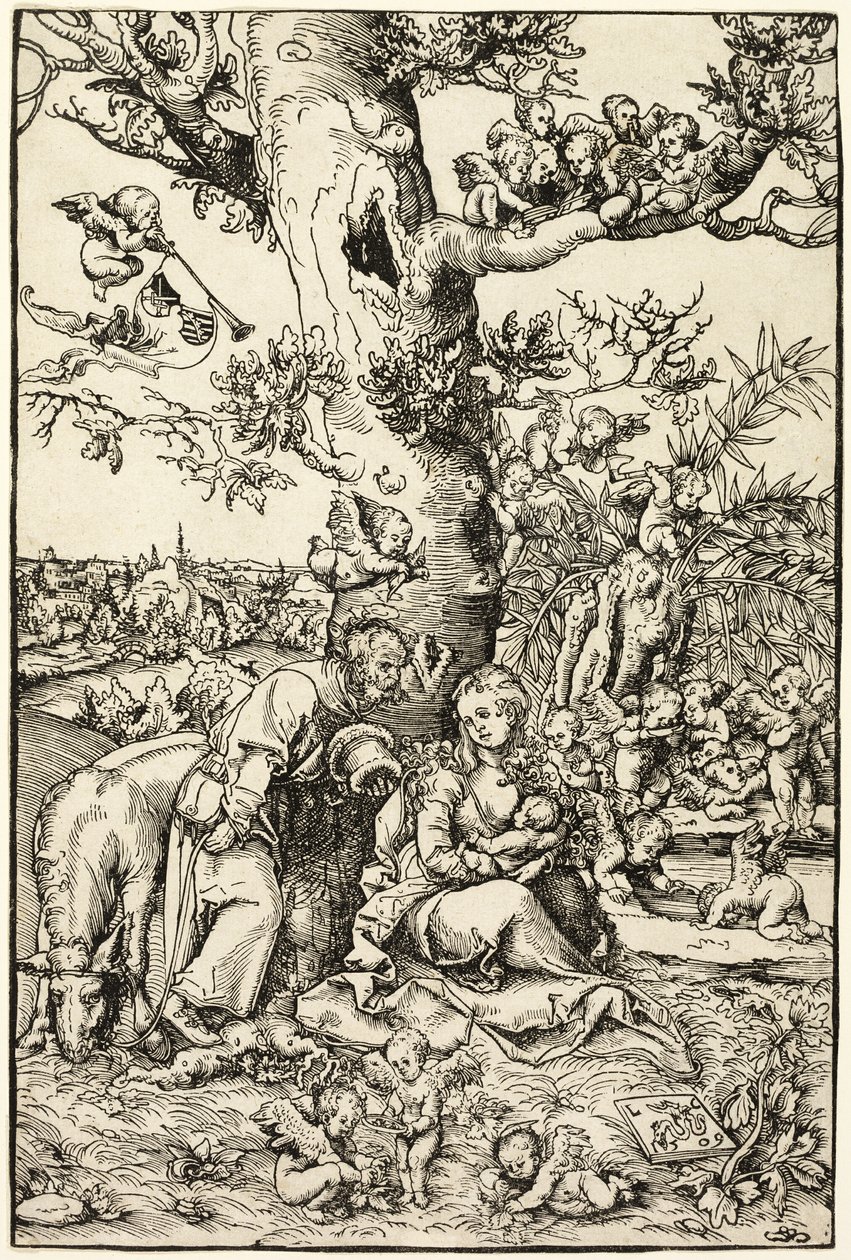 Resten på flukten til Egypt av Lucas Cranach the Elder