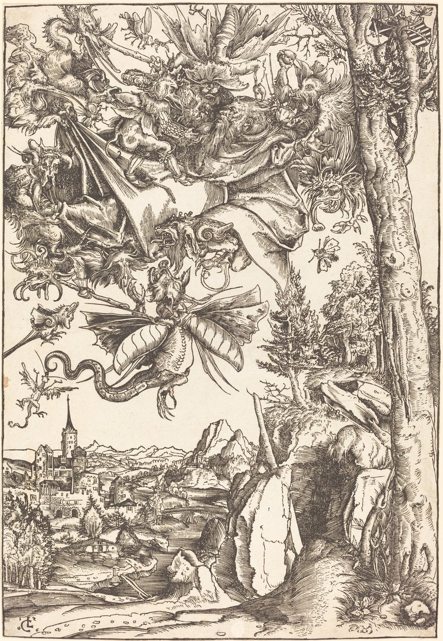 Fristelsen til Saint Anthony av Lucas Cranach the Elder