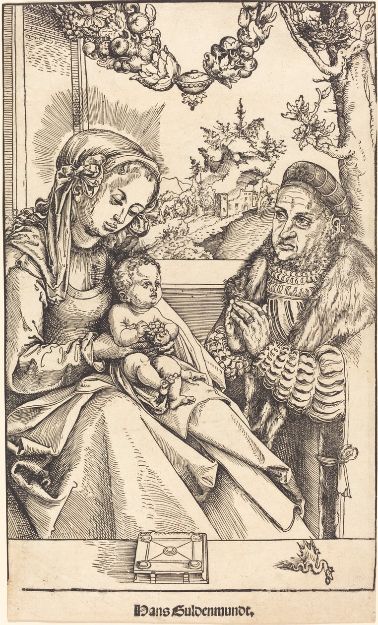 Jomfruen og barnet tilbedt av Frederic the Wise av Sachsen av Lucas Cranach the Elder