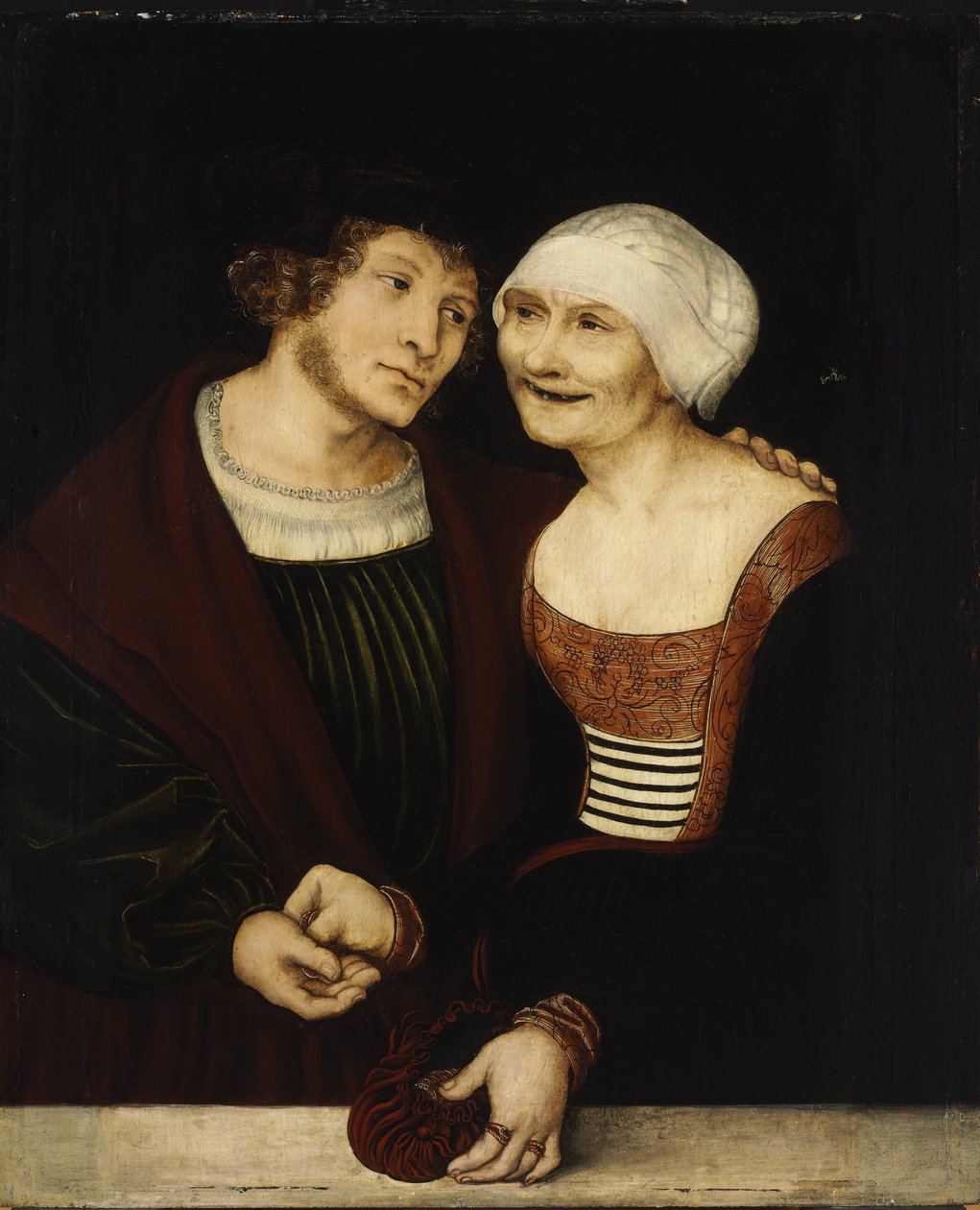 Ung mann og gammel kvinne av Lucas Cranach the Elder