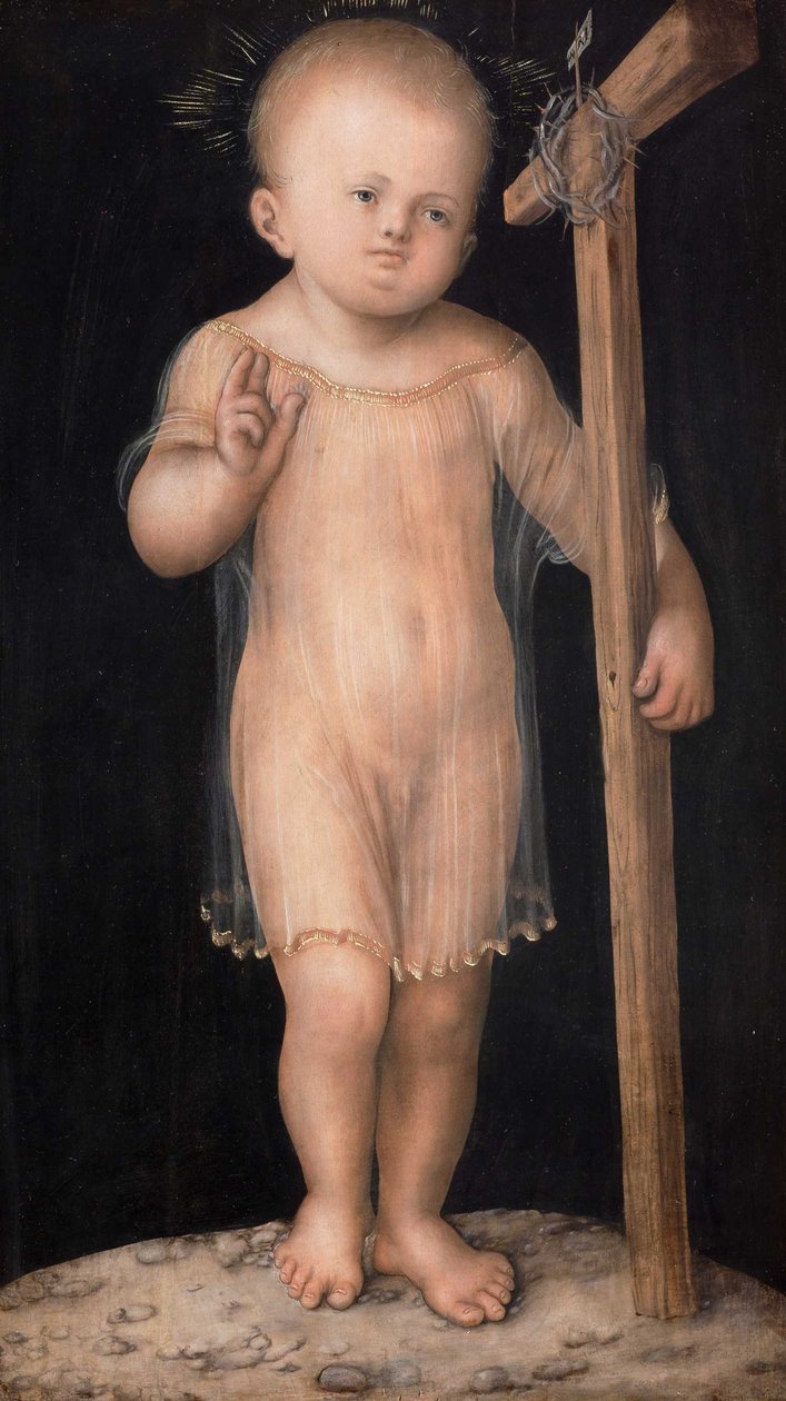 Kristusbarnets velsignelse [recto]; Sorgens mann [verso] av Lucas Cranach the Elder and workshop