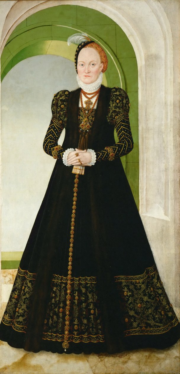 Anne av Danmark 1532-1585, kurfyrste av Sachsen, etter 1565 av Lucas Cranach the Younger