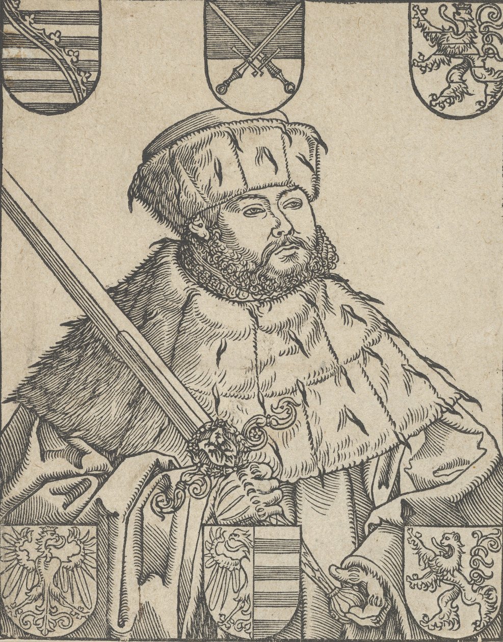 Kopi av John Frederic the Magnanimous, i valgkåper av Lucas Cranach the Younger  