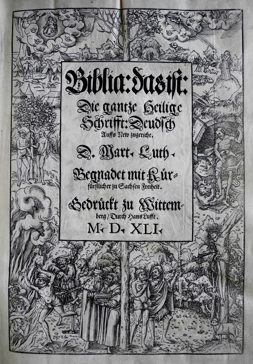 Omslagsdesign Biblia av Martin Luther, 1541. av Lucas Cranach the Younger