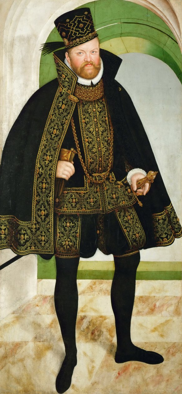 Portrett av Augustus, kurfyrst av Sachsen 1526-1586, ca. 1570 av Lucas Cranach the Younger