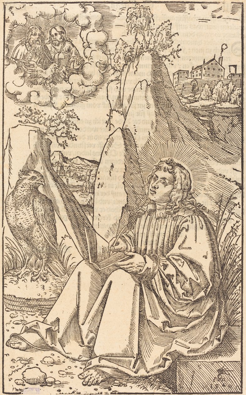 Saint John i et landskap av Lucas Cranach the Younger