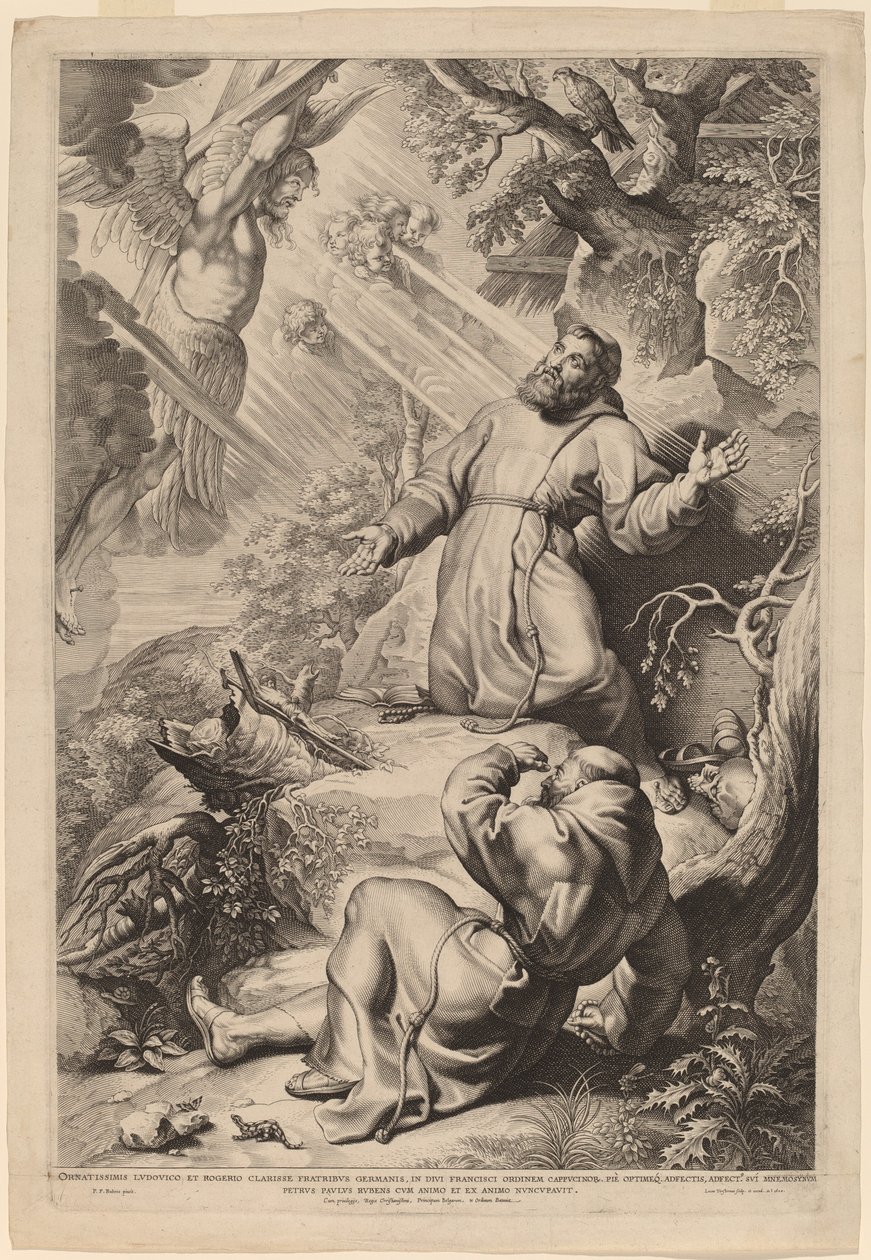 Saint Francis mottar Stigmata av Lucas Emil Vorsterman