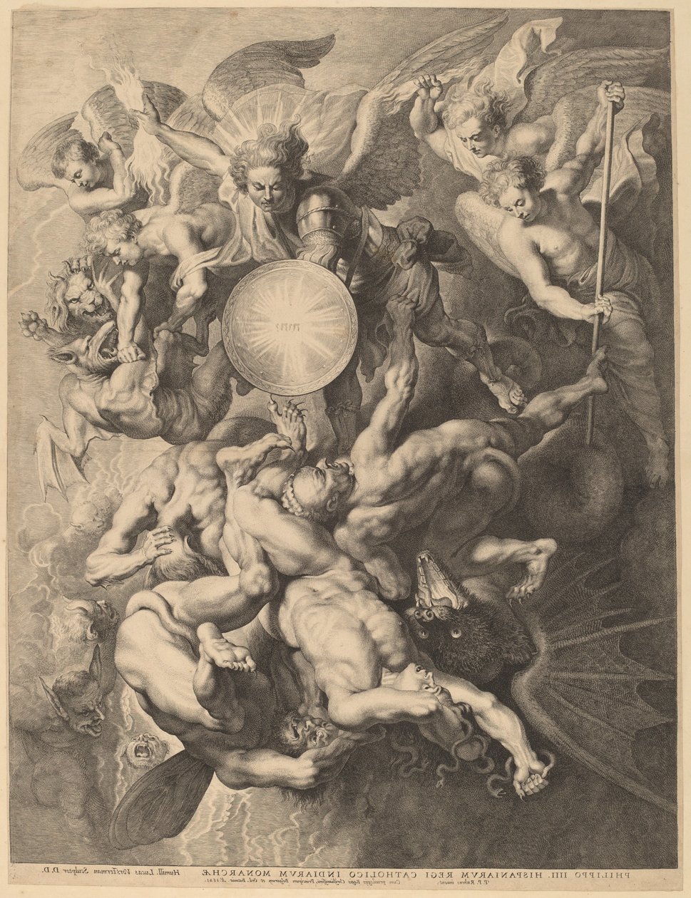 Fall of the Rebel Angels av Lucas Emil Vorsterman after Sir Peter Paul Rubens