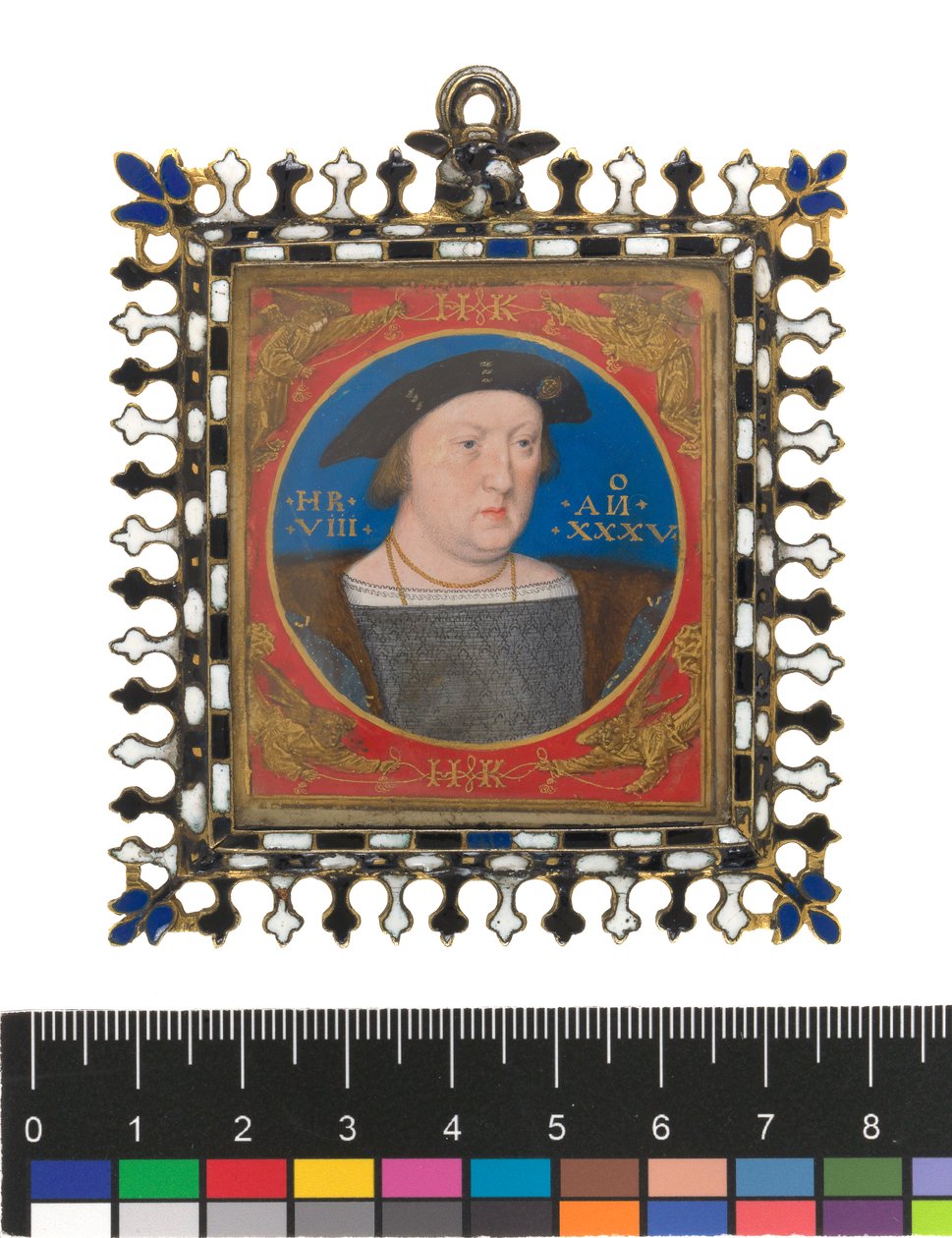 Henry VIII, ca. 1525-27 (kroppsfarge på vellum på kort) av Lucas Horenbout or Hornebault