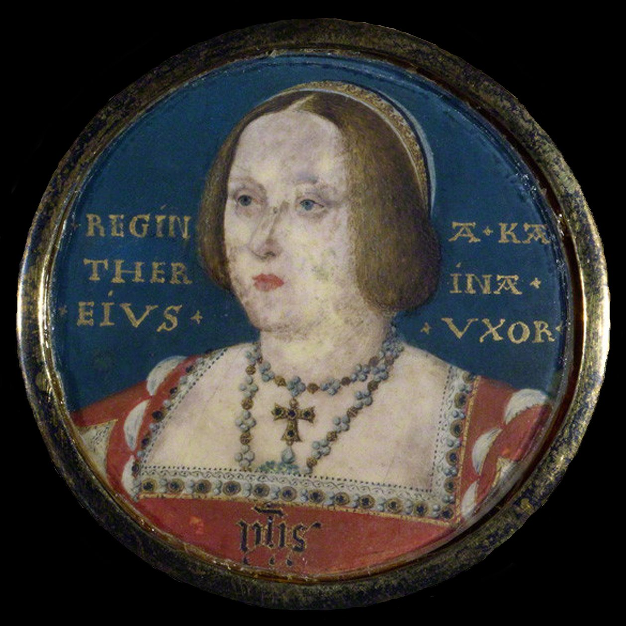 Portrett av dronning Katarina av Aragon 1485-1536, ca. 1525 av Lucas Horenbout or Hornebault