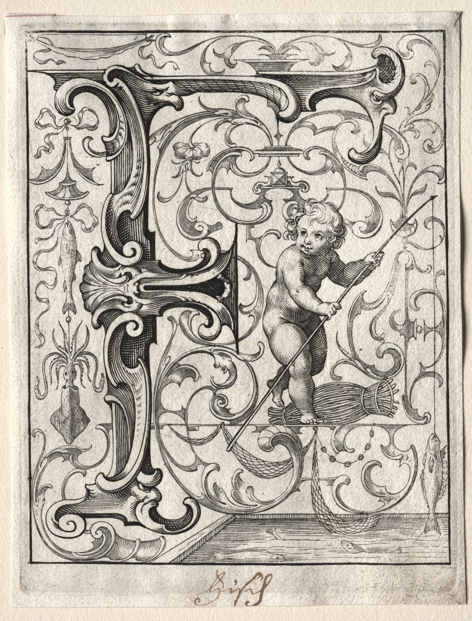 Nytt ABC-hefte: F, 1627. av Lucas Kilian