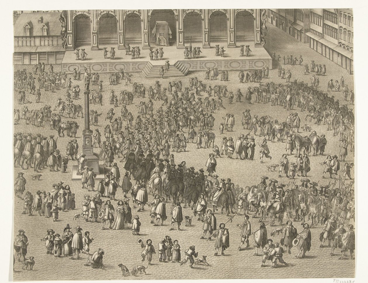 Proklamasjon i Gent av Charles II av Spania som greve av Flandern (ark 5), 1666 av Lucas Vorsterman (II)