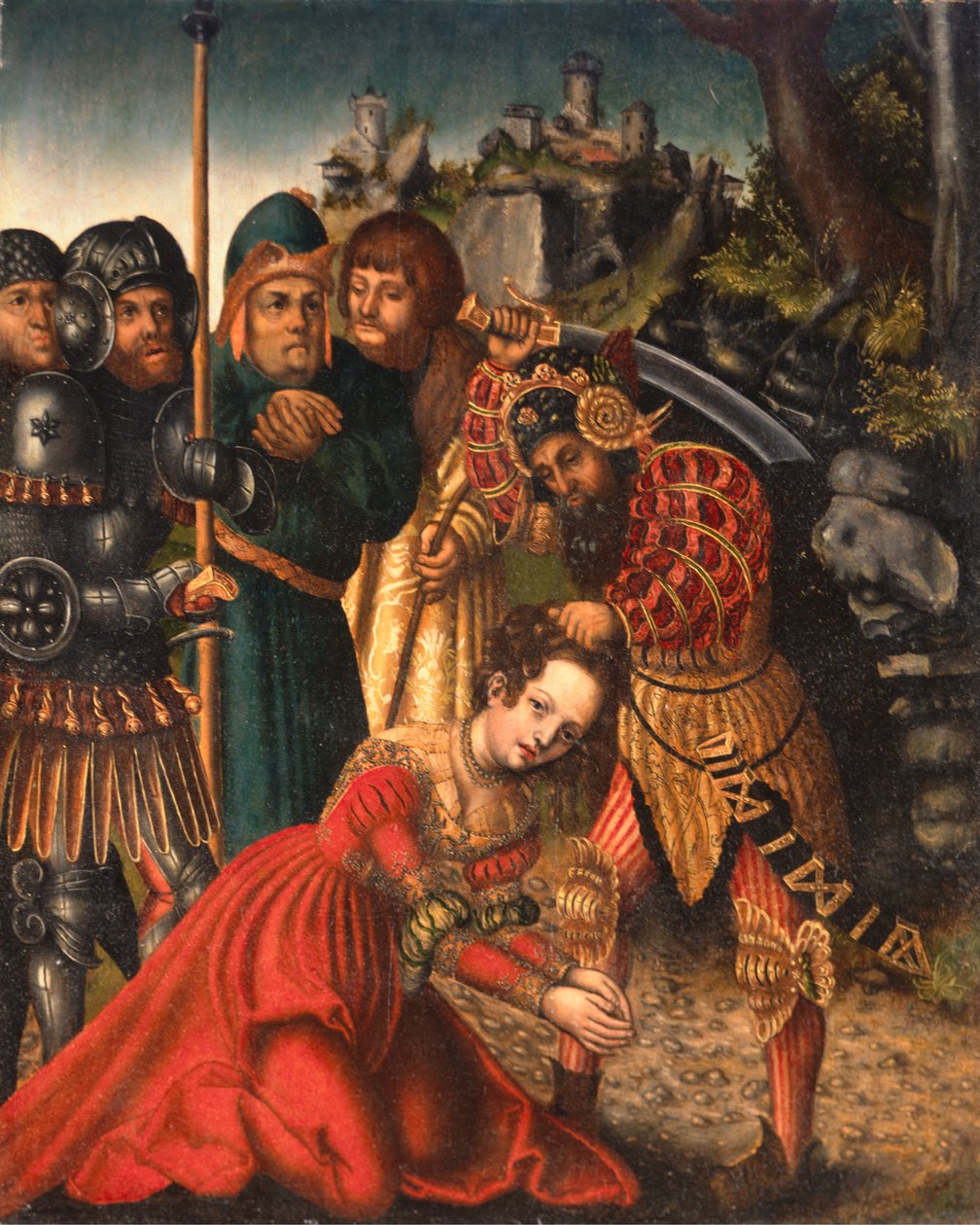 Martyrium av St. Catherine av Lucas school of Cranach