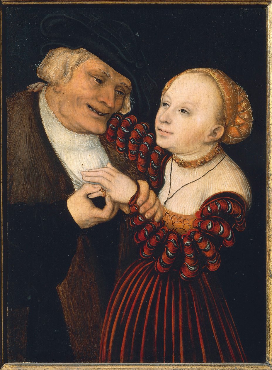 Østerrike, Wien, Den gamle mannen og den unge kvinnen, ca. 1530 (olje på lerret) av Lucas the Elder Cranach