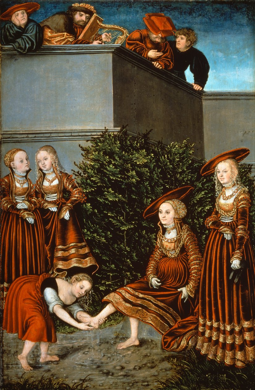 Batseba ved hennes bad eller Davids synd med Batseba av Lucas the Elder Cranach
