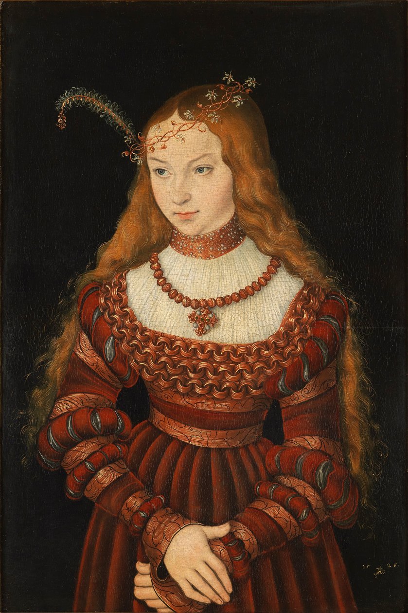 Forlovelsesportrett av Sybille av Cleves av Lucas the Elder Cranach