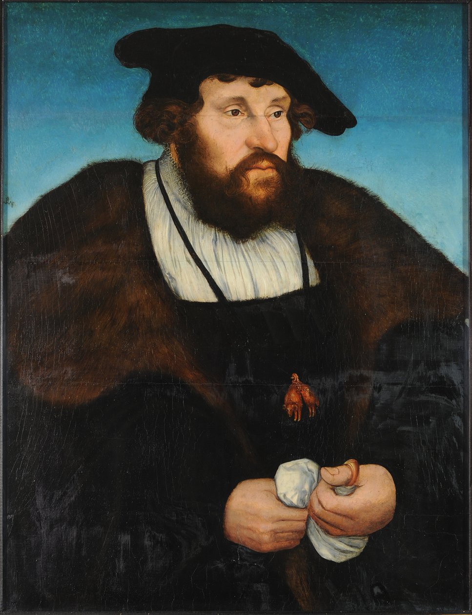 Christian II de Danemark, Norvege et Suede - Portrett av kong Christian II av Danmark (1481-1559), av Cranach, Lucas, den eldste (1472-1553). Olje på tre, ca 1523-1530. Mål: 54,6x41,5cm. Museum of Fine Arts, Leipzig av Lucas the Elder Cranach