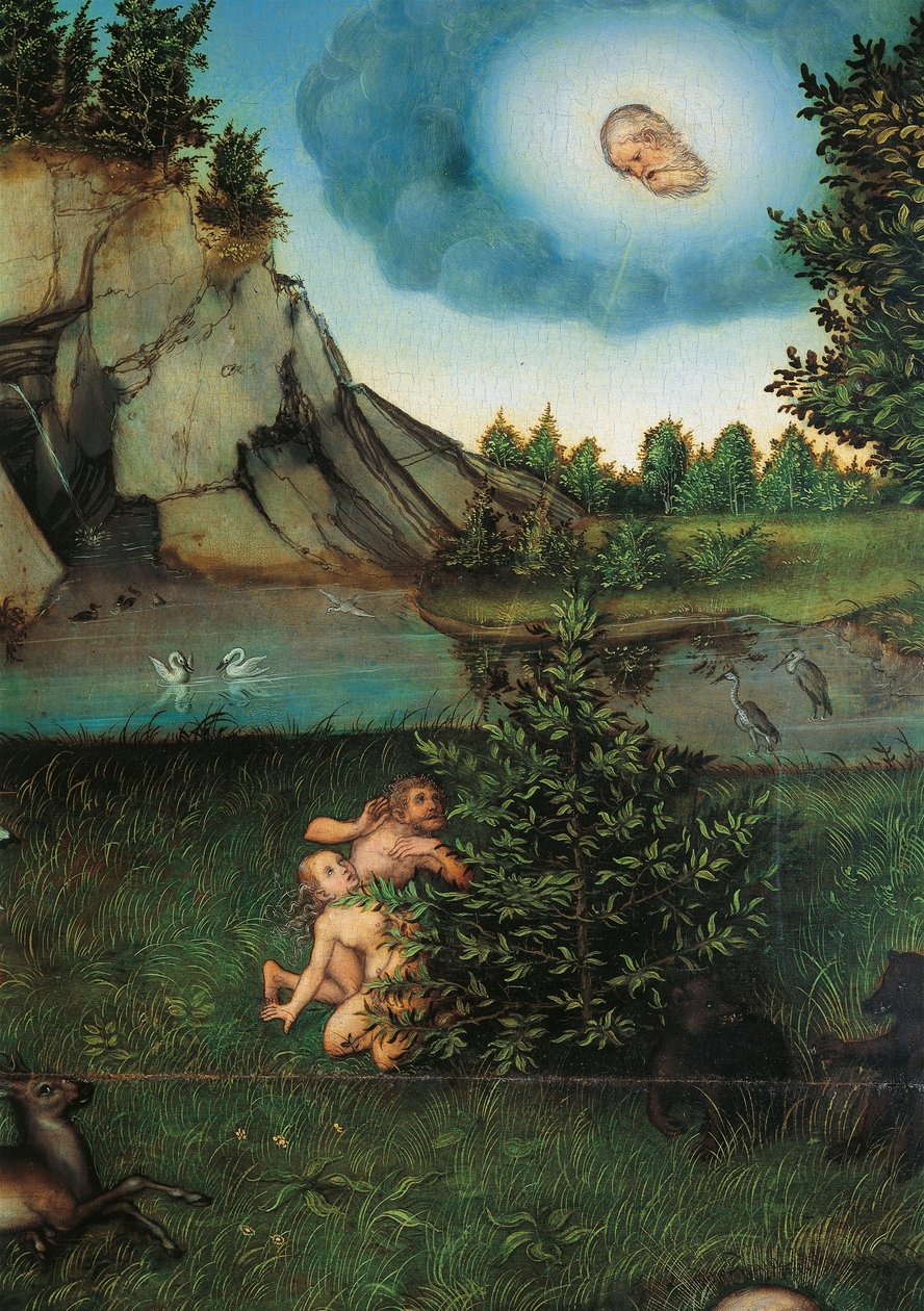 Detalj av paradis, ca. 1530 (olje på panel) av Lucas the Elder Cranach