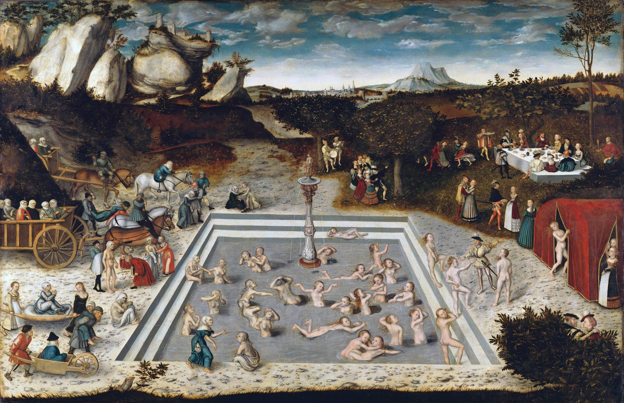 Fountain of Youth - The Fountain of Youth, av Cranach, Lucas, den eldste (1472-1553). Olje på tre av Lucas the Elder Cranach