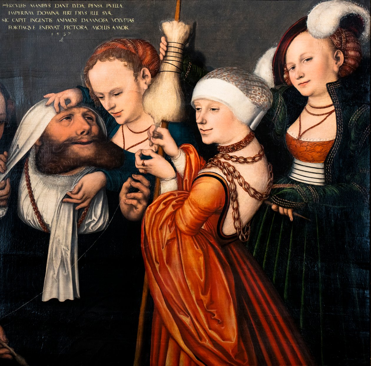 Herkules og Omfale, detalj av Lucas the Elder Cranach