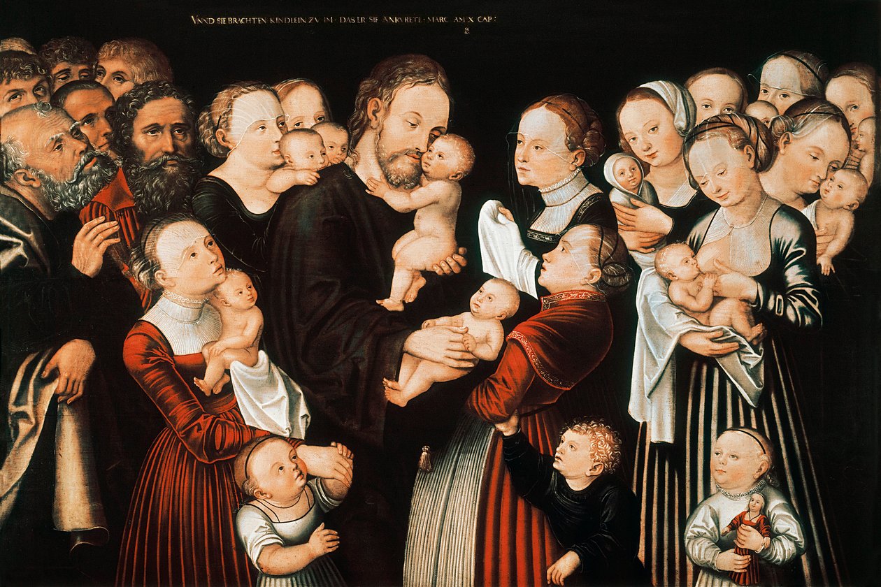 Jesus og barna av Lucas the Elder Cranach
