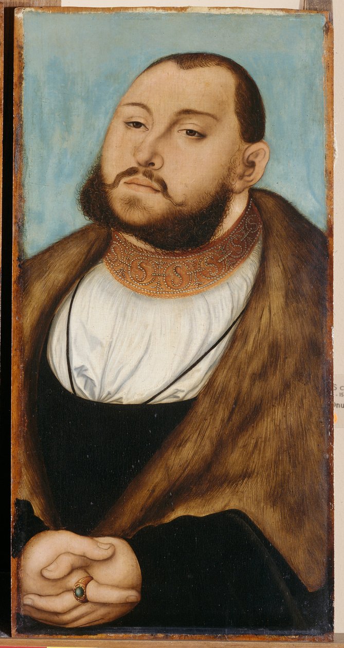 John Frederick I, kurfyrst av Sachsen (1503-1554), av Cranach, Lucas, den eldste (1472-1553). Olje på tre av Lucas the Elder Cranach