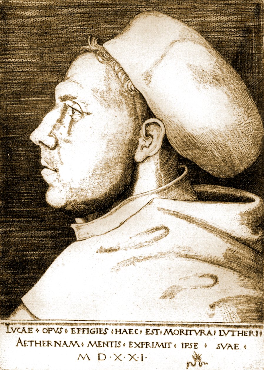 Martin Luther som munk av Lucas the Elder Cranach