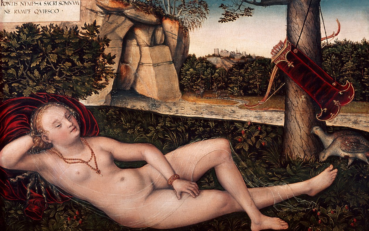 Reclining Diana, av Lucas Cranach Elder (1472-1553) av Lucas the Elder Cranach