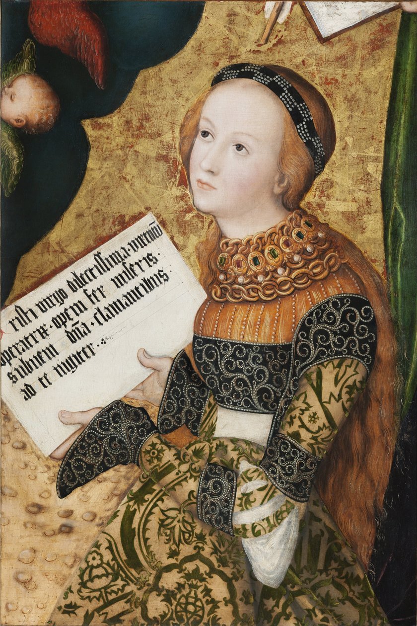 Sainte Christine - Saint Christina - Lucas Cranach, den eldste (1472-1553). Olje på tre, ca. 1520. Nasjonalgalleriet, Praha av Lucas the Elder Cranach