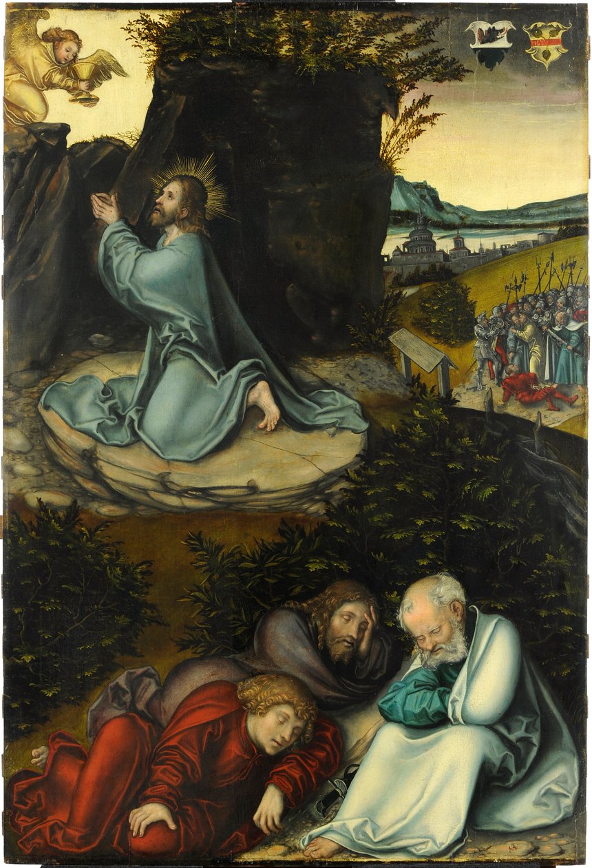 Kvalen i hagen, av Cranach, Lucas, den eldste (1472-1553). Olje på tre, ca.1540. Mål: 86,5x58,5 cm. Museum Kunstpalast, Düsseldorf av Lucas the Elder Cranach