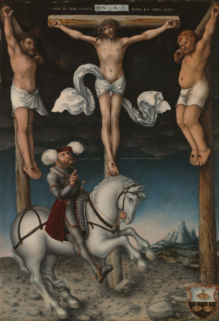 Korsfestelsen med den omvendte centurion av Lucas the Elder Cranach