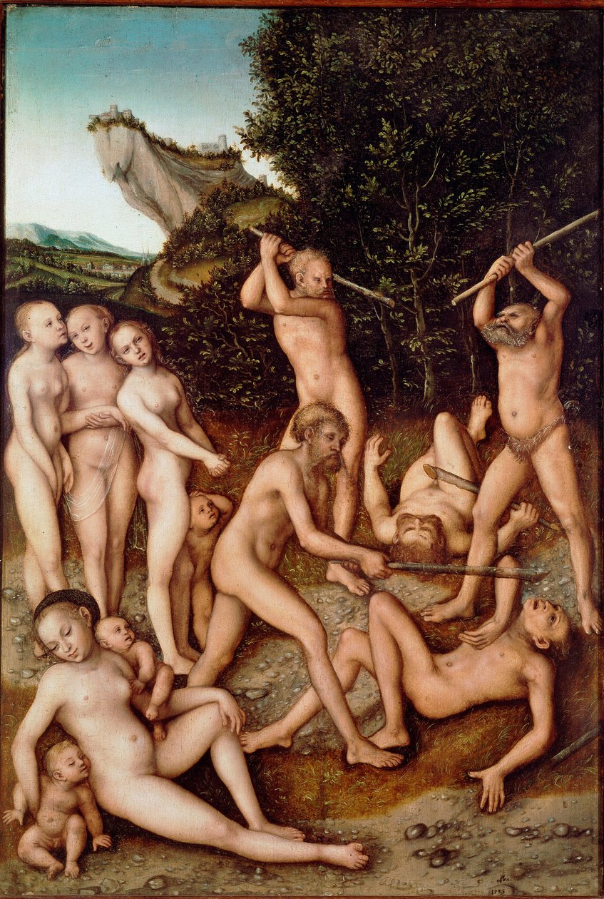 Sølvalderen eller "" The Effects of Sjalousy"" Maleri av Lucas Cranach den eldste (1472-1553) 1535 Søn. 0,74x0,51 m Paris, Musée du Louvre av Lucas the Elder Cranach