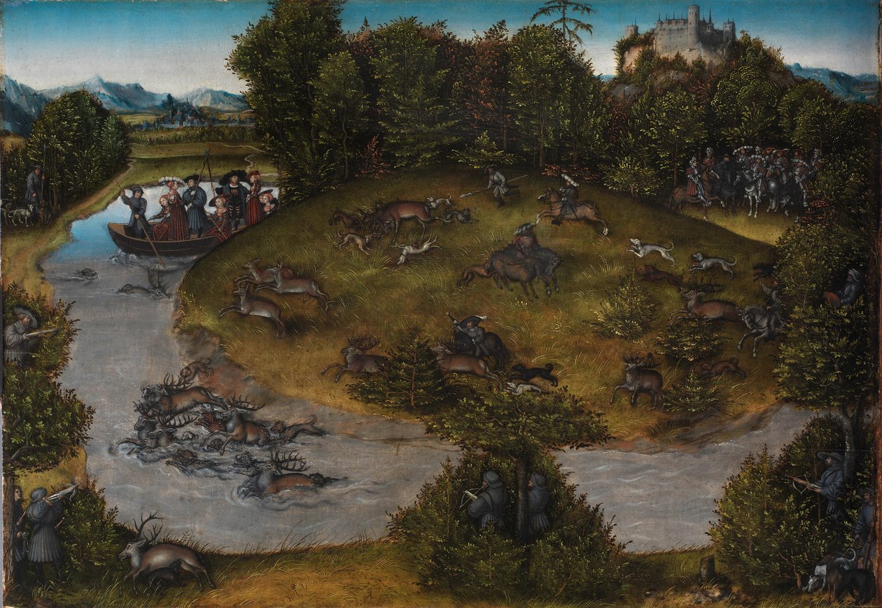 Utdrikningslaget til kurfyrsten Fredrik den vise, ca. 1530 (olje på panel) av Lucas the Elder Cranach