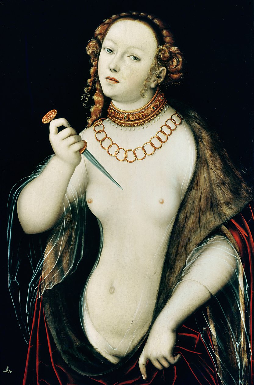 Lucretias selvmord av Lucas the Elder Cranach