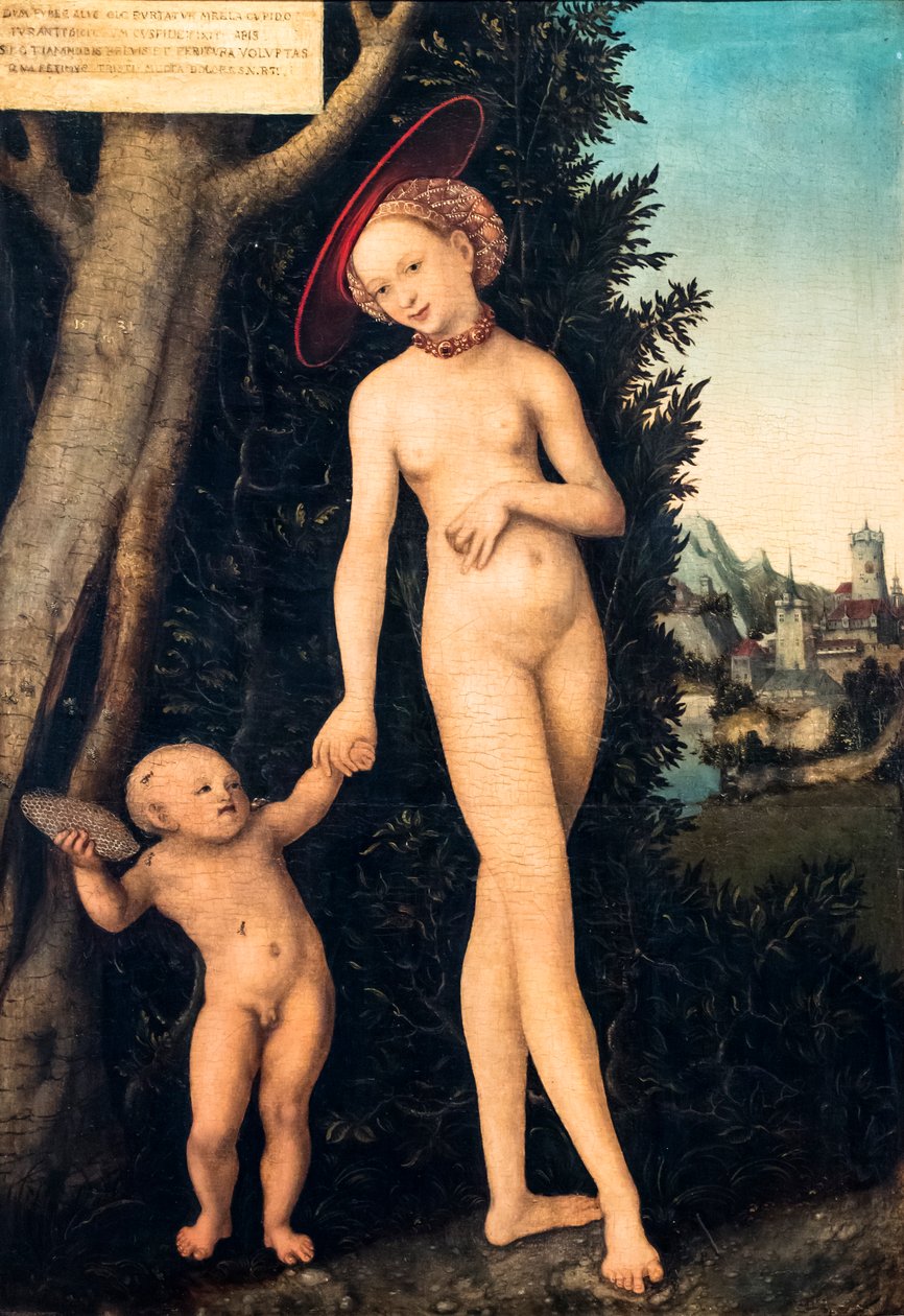 Venus og Cupid stjeler honning av Lucas the Elder Cranach