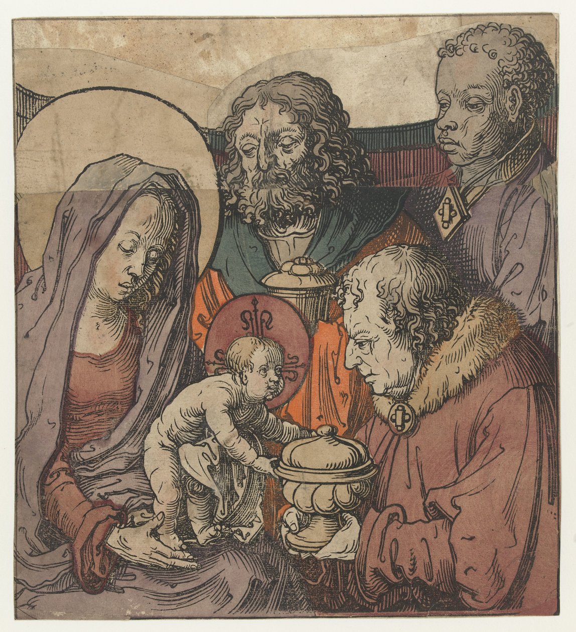 Tilbedelsen av magiene av Lucas van Leyden (circle of)