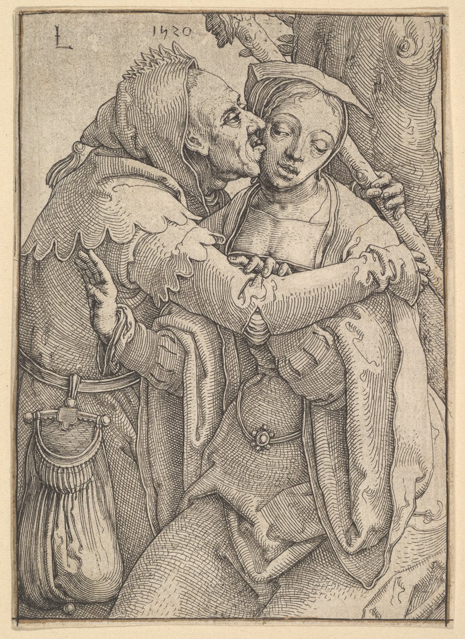 En dåre og en kvinne, 1520. av Lucas van Leyden